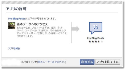 アプリの許可 アプリの許可